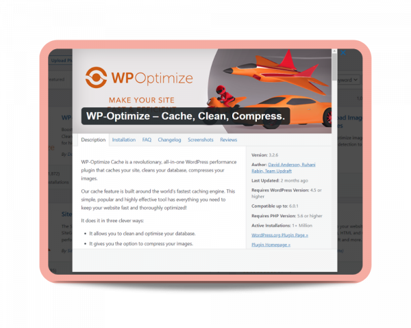 WP Optimize plugin preview