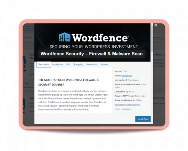 Wordfence plugin preview