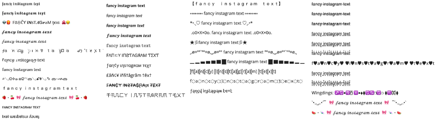 fancy instagram fonts preview